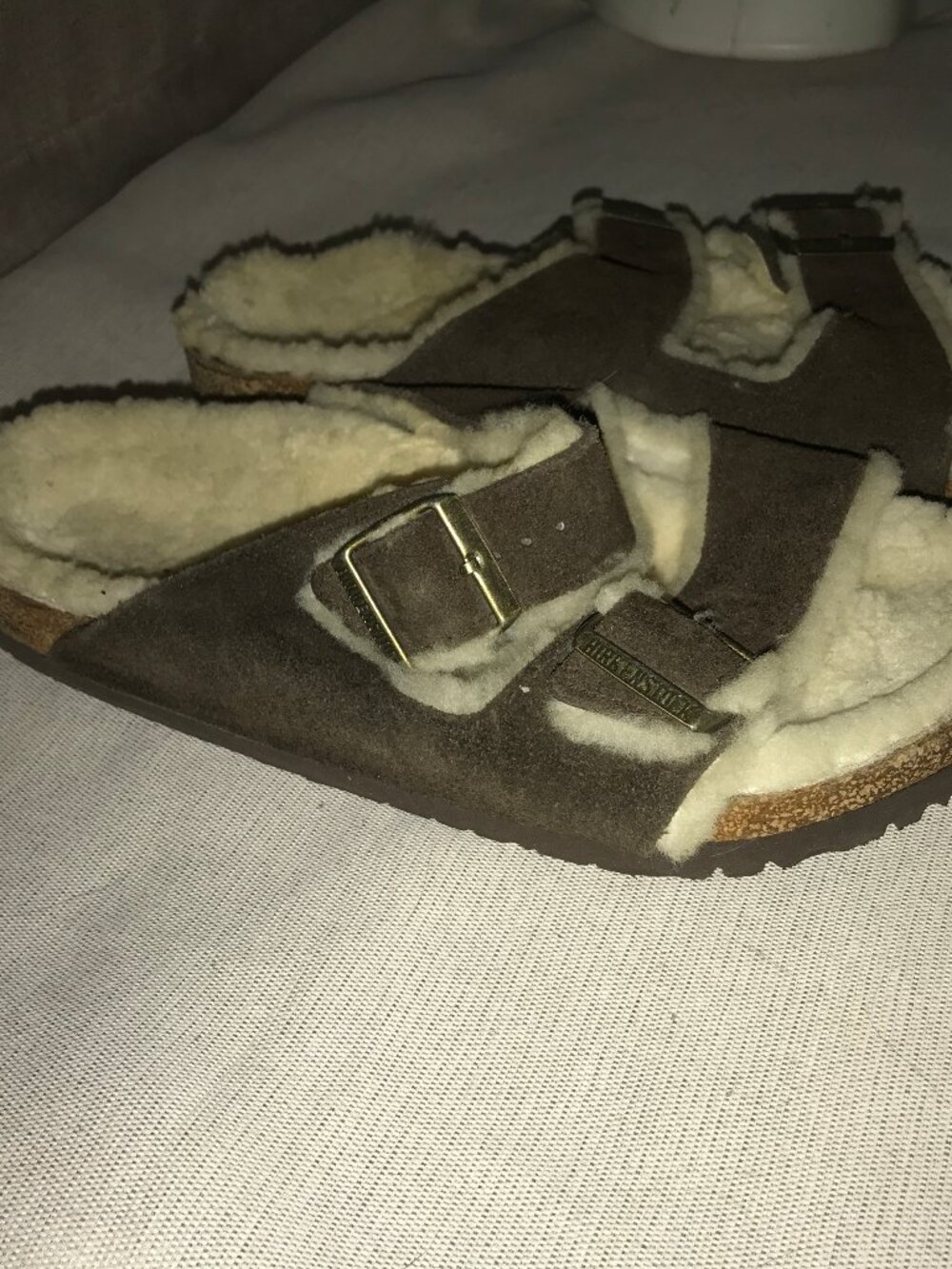 Birkenstock Arizona Shearling Suede Sandals Brown Women's 11 / EU 42 - Picture 8 of 16